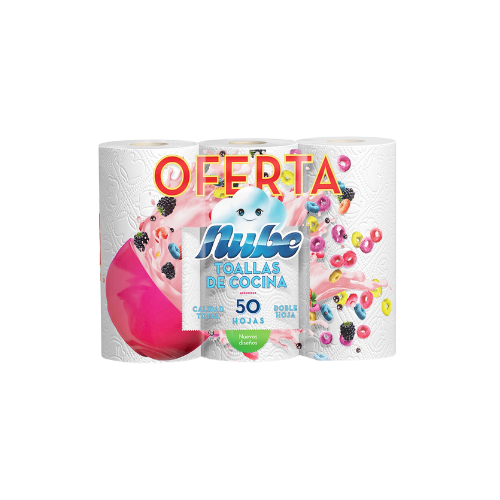 Rollo De Cocina Nube Doble Hoja X3 Rollos